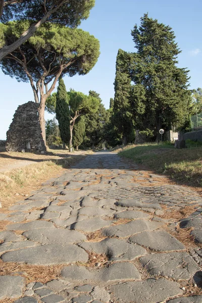 Vista Appia Antigua Carretera Histórica Romana — Foto de Stock