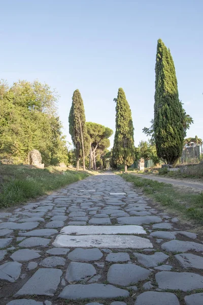 Vista Appia Antigua Carretera Histórica Romana — Foto de Stock