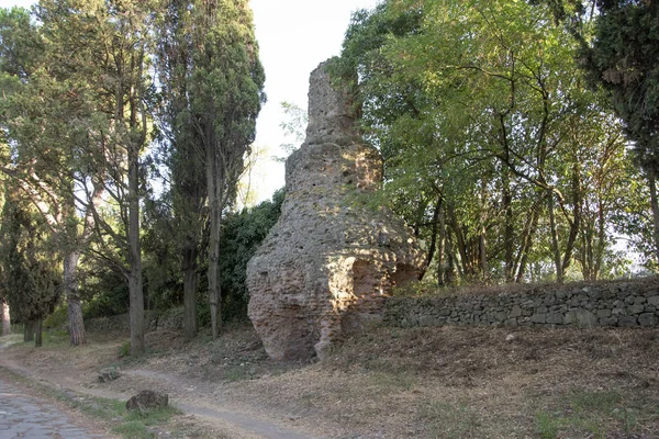 Vista Appia Antiga Estrada Romana Histórica — Fotografia de Stock