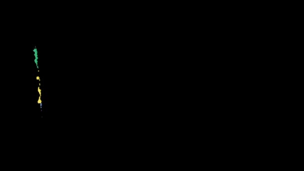 Bandeira do Gabão pintada com um pincel — Vídeo de Stock