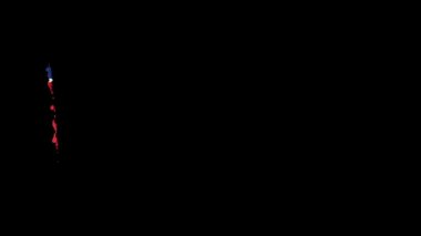 Kuzey Kore bayrağı fırça darbesiyle boyanmış.