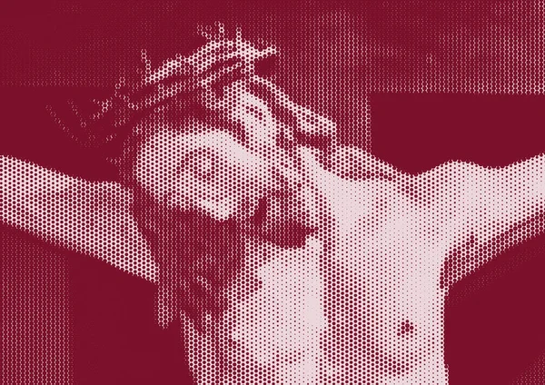 Illustration Vectorielle Jésus Christ Crucifié Sur Croix — Image vectorielle