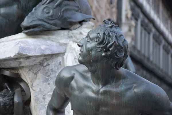 Fontana Del Nettuno Piazza Della Signoria Firenze — Foto Stock