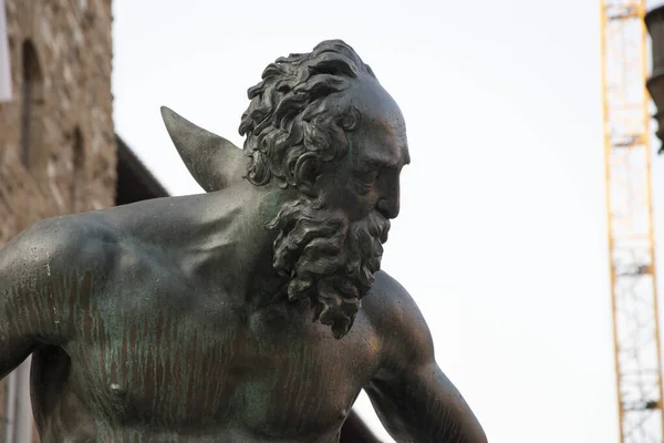 Fontana Del Nettuno Piazza Della Signoria Firenze — Foto Stock