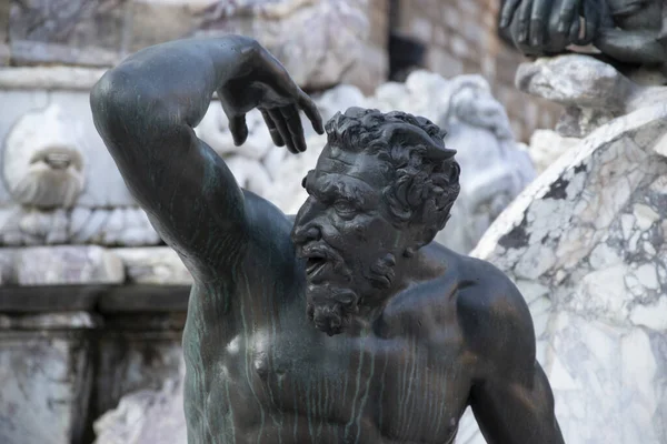 Neptunusz Szökőkútja Firenzei Piazza Della Signoriában — Stock Fotó