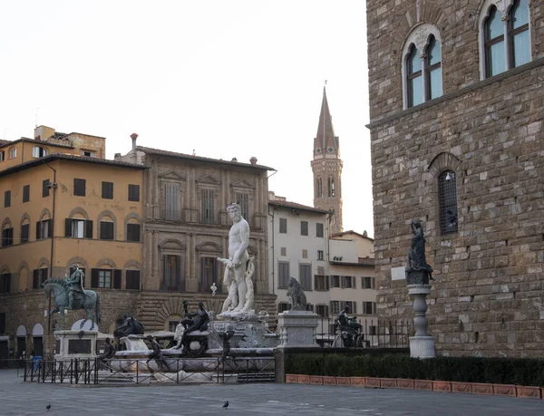 Πηγή Του Ποσειδώνα Στην Piazza Della Signoria Της Φλωρεντίας — Φωτογραφία Αρχείου