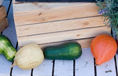 İki kabak ve iki kabaklar ahşap kurullarında yalan