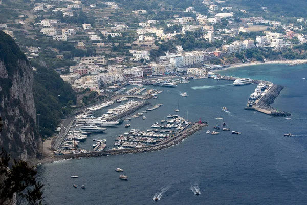 Top View Main Port Island Capri Tyrrhenian Sea Italy — Stock Photo, Image