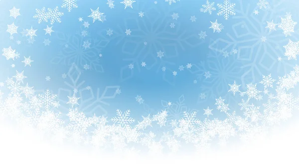 Светло Голубой Абстрактный Зимний Фон Белые Снежинки Падают — стоковый вектор