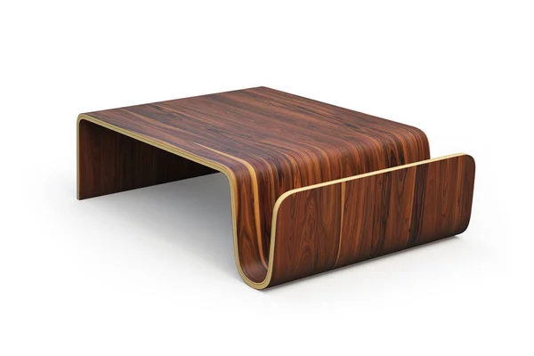 Mesa Centro Rectangular Moderna Madera Con Patas Madera Sobre Fondo — Foto de Stock