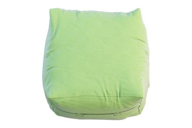 yeşil kumaş 3D render dışkı beyaz arka plan üzerinde sıfır. İskandinav iç. Modern tarz.