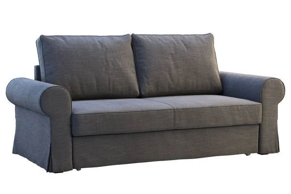 Modern Dark Gray Fabric Sofa White Background Scandinavian Interior Render — Stock Photo, Image