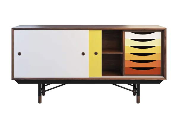 Sideboard with retractable shelves on the legs. 3d render — Stock Photo, Image