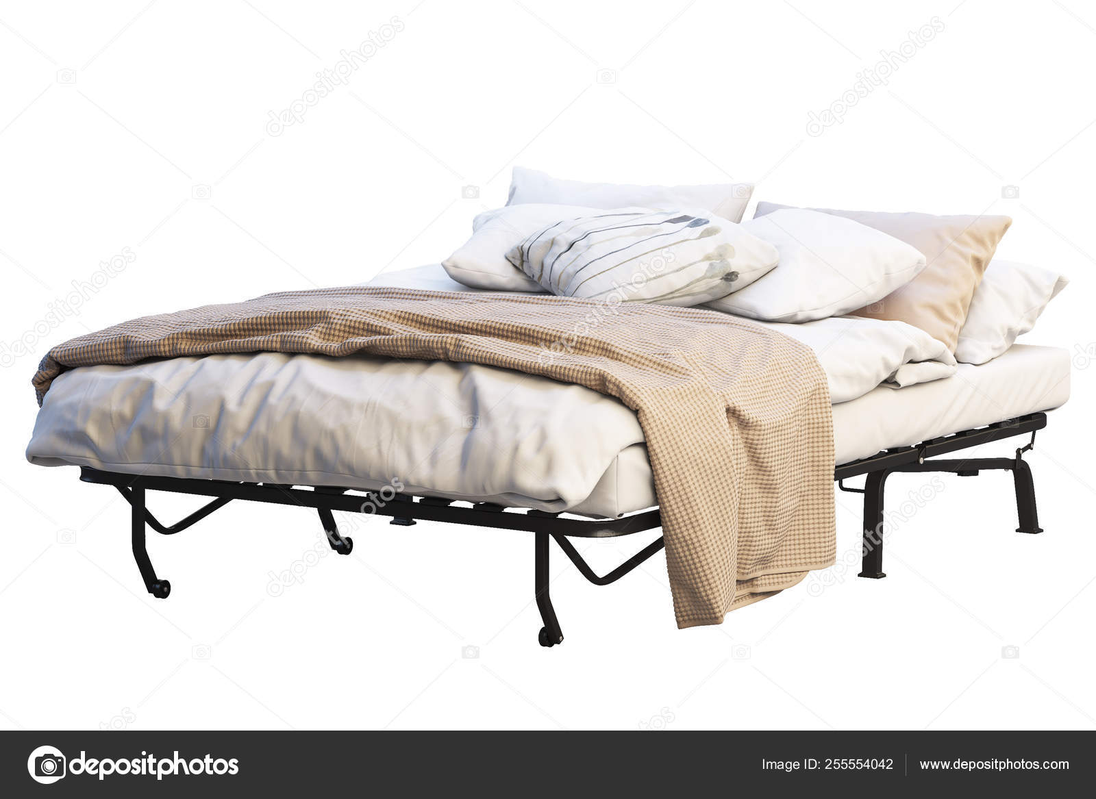 Lit Pliant Minimaliste Avec Linge 3d Rendu Image Libre De Droit Par 3dmitruk C 255554042