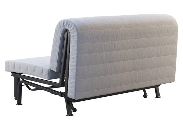 Scandinavian folding sofa bed with mattress. 3d render
