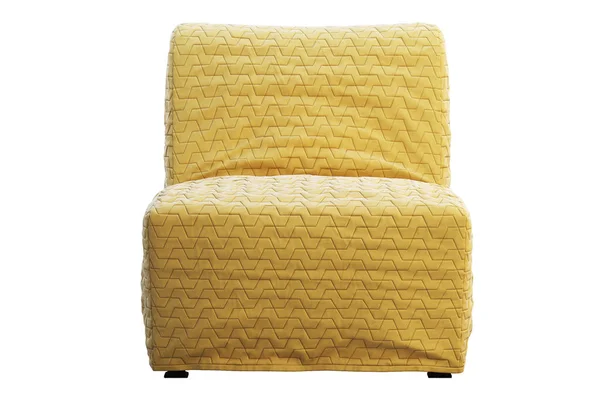 Scandinavian folding chair bed with yellow slipcover. 3d render — Stock Photo, Image