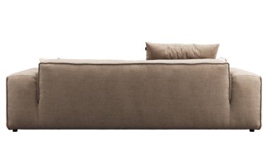 Yastık ve ekose ile Modern bej kumaş kanepe. 3d render