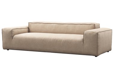 Modern ışık bej kumaş kanepe. 3d render