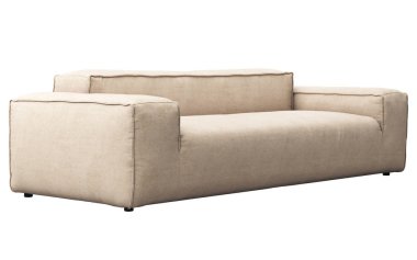 Modern ışık bej kumaş kanepe. 3d render