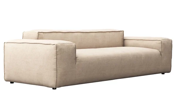Canapé moderne en tissu beige clair. 3d rendu — Photo