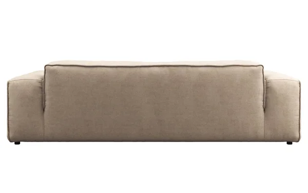 Moderne licht beige stof sofa. 3D renderen — Stockfoto