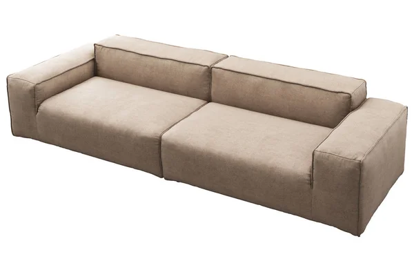 Modern beige modular fabric sofa. 3d render