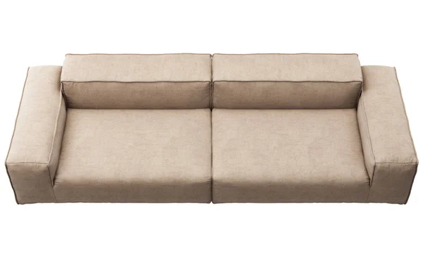 Modernes beige modulares Sofa aus Stoff. 3D-Darstellung — Stockfoto