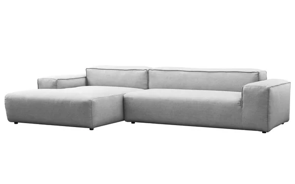 Nowoczesna sofa z jasnoszary tkaniny. Renderowanie 3D — Zdjęcie stockowe