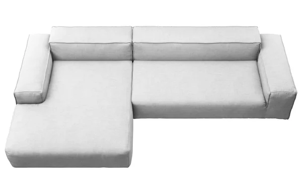 Nowoczesna sofa z jasnoszary tkaniny. Renderowanie 3D — Zdjęcie stockowe