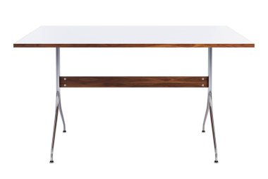 Yüzyıl ortası dikdörtgen çalışma masası. 3d render