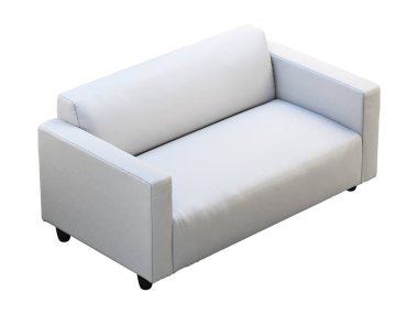 Modern beyaz iki koltuklu deri kanepe. 3d render