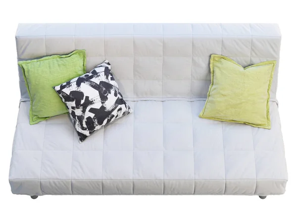 Современный белый диван с подушками. 3D рендеринг — стоковое фото