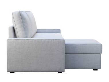 Şezlonglu modern beyaz kumaş kanepe. 3d render