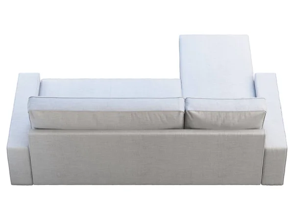 Şezlonglu modern beyaz kumaş kanepe. 3d render — Stok fotoğraf