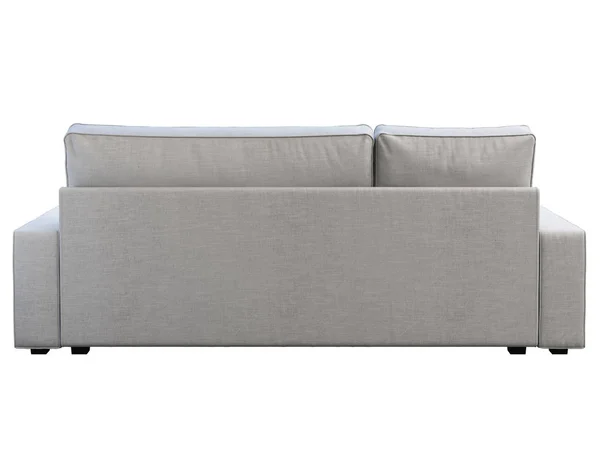 Modern fehér szövet kanapé hintával Lounge. 3D-renderelés — Stock Fotó