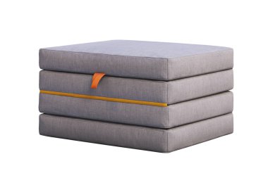 Kumaş katlanır yatak koltuk bölümü. 3d render