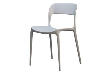 İnce bacaklı gri plastik orta yüzyıl sandalye. 3d render