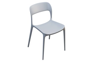 İnce bacaklı gri plastik orta yüzyıl sandalye. 3d render