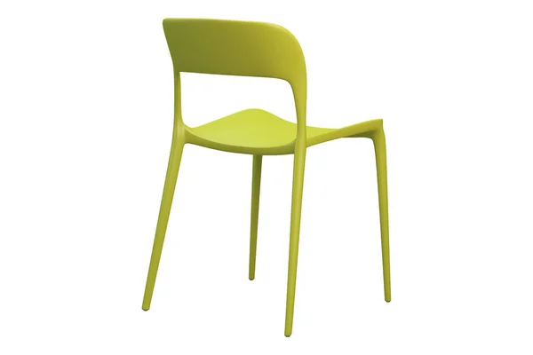 薄い足を持つ緑のプラスチックの半世紀の椅子。3D レンダリング — ストック写真