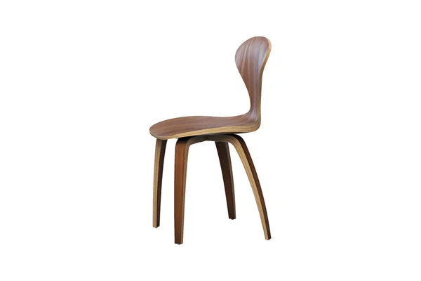 Cadeira de madeira moderna em pernas de madeira. Renderização 3d — Fotografia de Stock