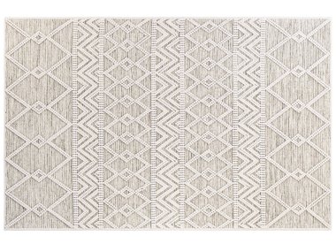 İskandinav yün halısı. Pamuk tabanlı kilim ve beyaz arka planda yün noktalar. Geometrik desen. Yüzyılın ortalarında, Farmhouse, Etnik, Chalet, İskandinav iç mimarisi. 3d hazırlayıcı