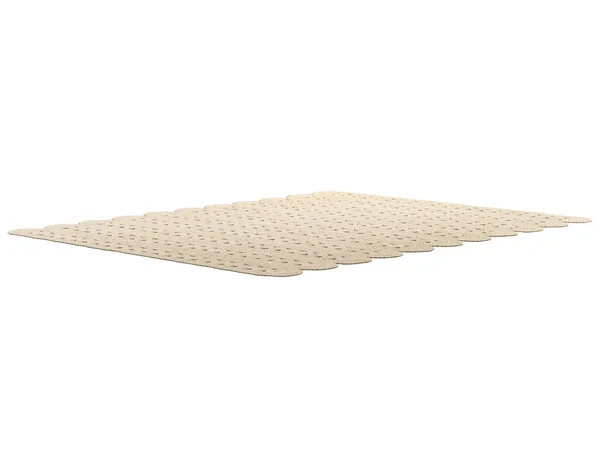 Big Modern Ivory Braided Fiber Jute Carpet White Background Mid — Stock Photo, Image