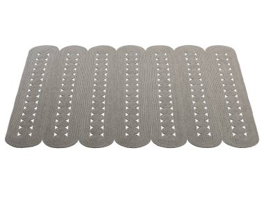 Modern gri kare örülmüş lifli halı beyaz arka planda. Yüzyılın ortalarında, Farmhouse, Etnik, Chalet, İskandinav iç mimarisi. 3d hazırlayıcı