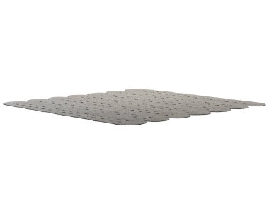 Modern gri kare örülmüş lifli halı beyaz arka planda. Yüzyılın ortalarında, Farmhouse, Etnik, Chalet, İskandinav iç mimarisi. 3d hazırlayıcı