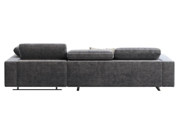 Sofá Moderno Tecido Azul Escuro Com Encosto Ajustável Têxtil Estofos — Fotografia de Stock