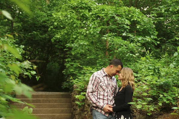 Couple Love Park Walking — Stock Photo, Image