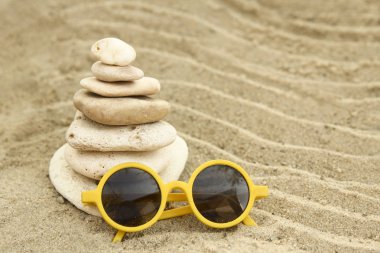 deniz kum zemin üzerine