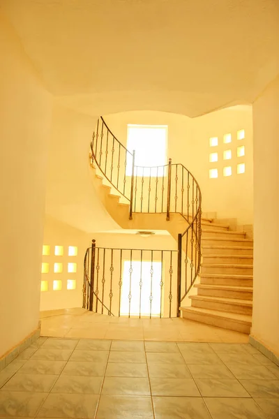 Stylishly beautiful stairs circular building background