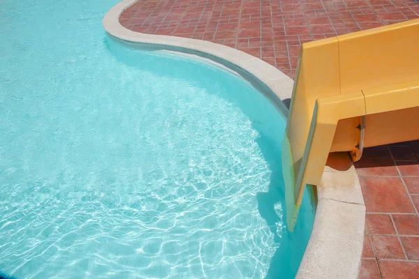 Stylishly interesting water slide in the pool near the sea on na — Stock Photo, Image