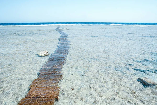 Stylish stepping path to the sea background